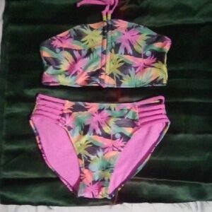 Art Class Multicolor Tropical Kids Bikini